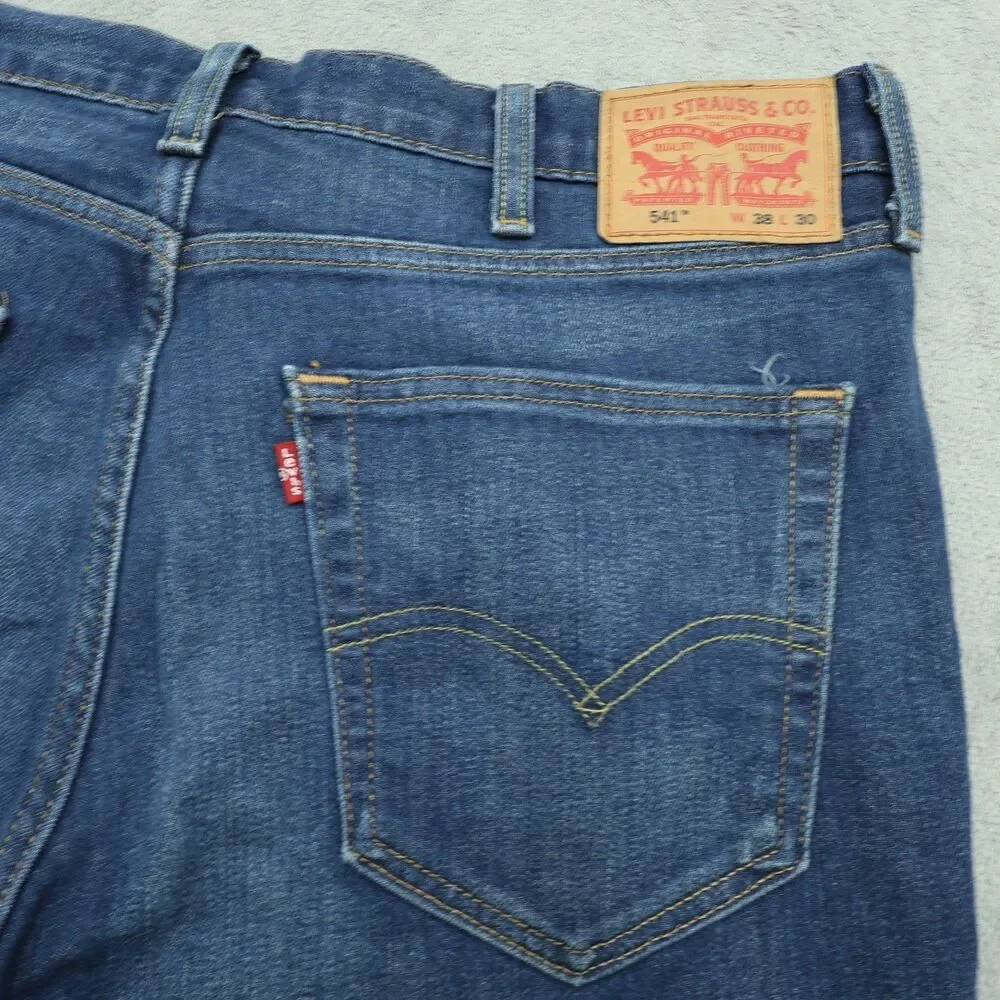 Levi's Jeans Mens Size 38x30 Blue 541 Athletic Tapered Stretch Medium Stone Wash